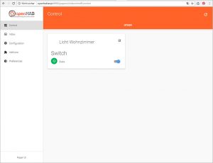 Lichtschalter im OpenHab Control-Center