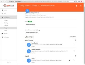 OpenHab Thing Eigenschaften